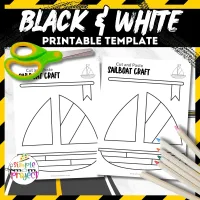 Easy Printable Preschool Sailboat Craft | Instant Download Sailboat Template | Sailboat Coloring Page – Image 3