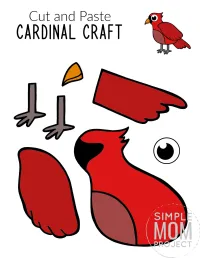 15 Full Colored Bird Cut and Paste Craft Printable Templates – Image 5