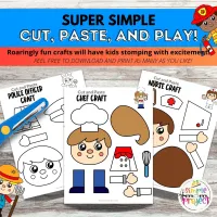 30 Community Helper Cut and Paste Craft Templates – Image 4