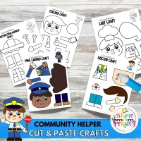 30 Community Helper Cut and Paste Craft Templates – Image 3
