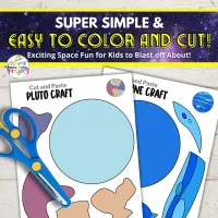 Outer Space Crafts – 14 Full-Color Planet Cut & Paste Templates – Image 3