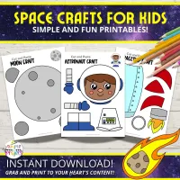 Outer Space Crafts – 14 Full-Color Planet Cut & Paste Templates – Image 2