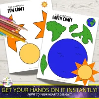 Outer Space Crafts – 14 Full-Color Planet Cut & Paste Templates – Image 4