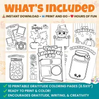 I Am Thankful Coloring Pages for Kids — Printable Gratitude Activity for Home or Classroom – Image 2