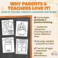 I Am Thankful Coloring Pages for Kids — Printable Gratitude Activity for Home or Classroom – Image 3