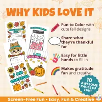 I Am Thankful Coloring Pages for Kids — Printable Gratitude Activity for Home or Classroom – Image 4