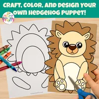 Hedgehog Paper Bag Puppet Craft – Woodland Animal Printable for Kids – Image 6