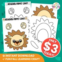Hedgehog Paper Bag Puppet Craft – Woodland Animal Printable for Kids – Image 5