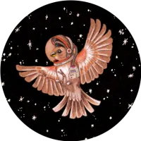 Astronaut Bird & Stars Handmade Earrings – Image 3