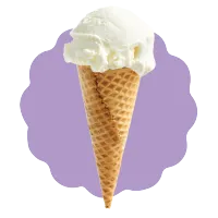 Vanilla Ice Cream Single Scoop Cone – Image 1