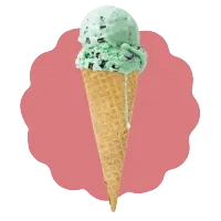 Minty Ice Cream Single Scoop Cone – Image 1