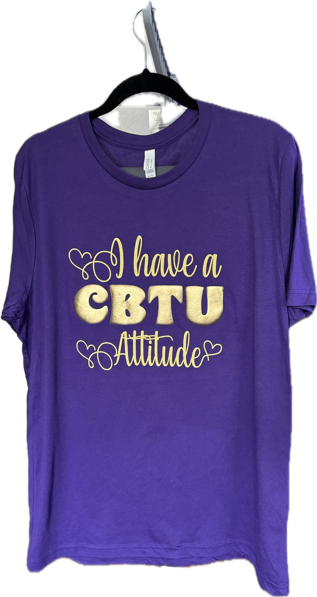Attitude CloseOut – 3X, Purple w/Gold Print
