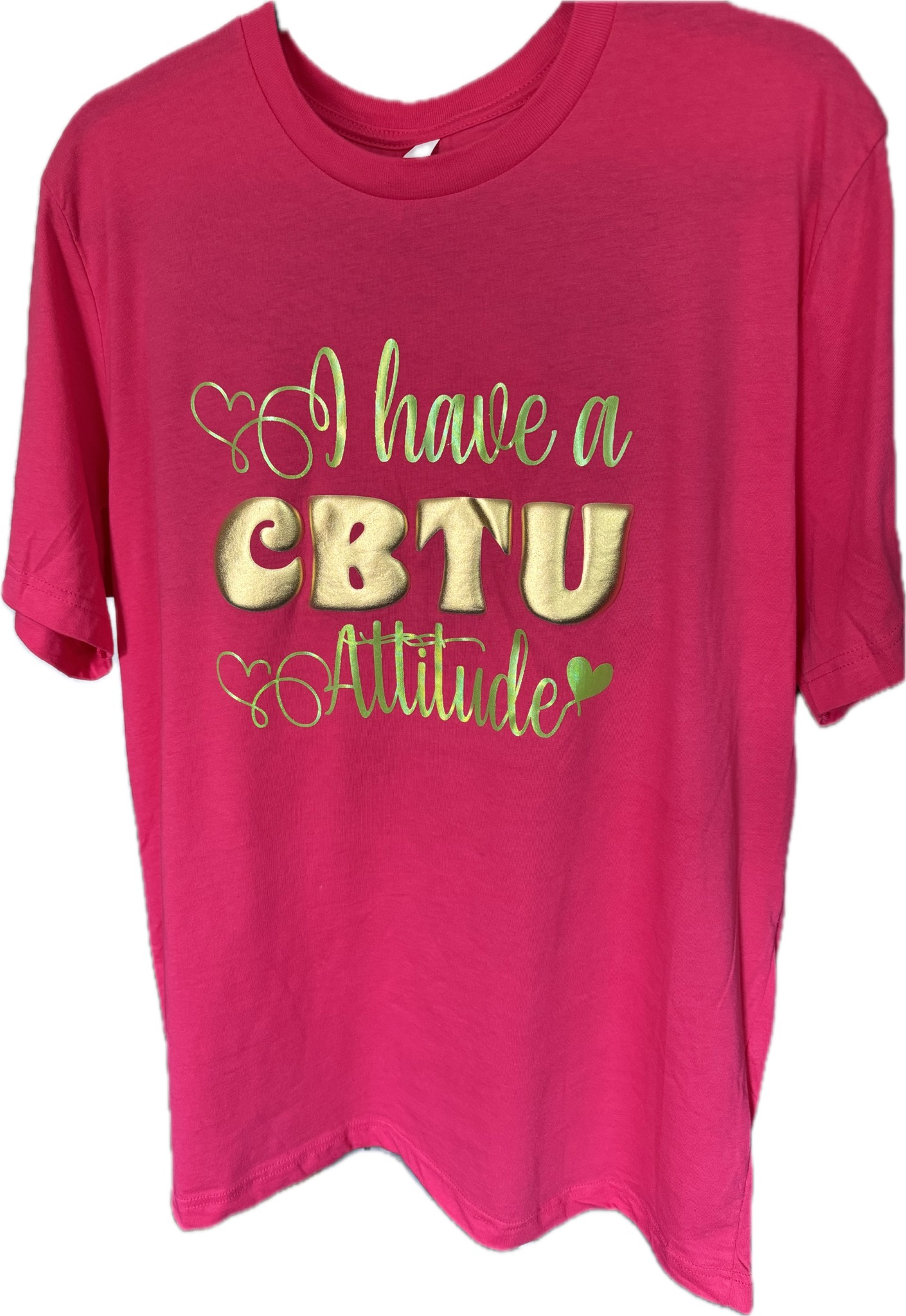 Attitude CloseOut – XL, Red w/Gold Print