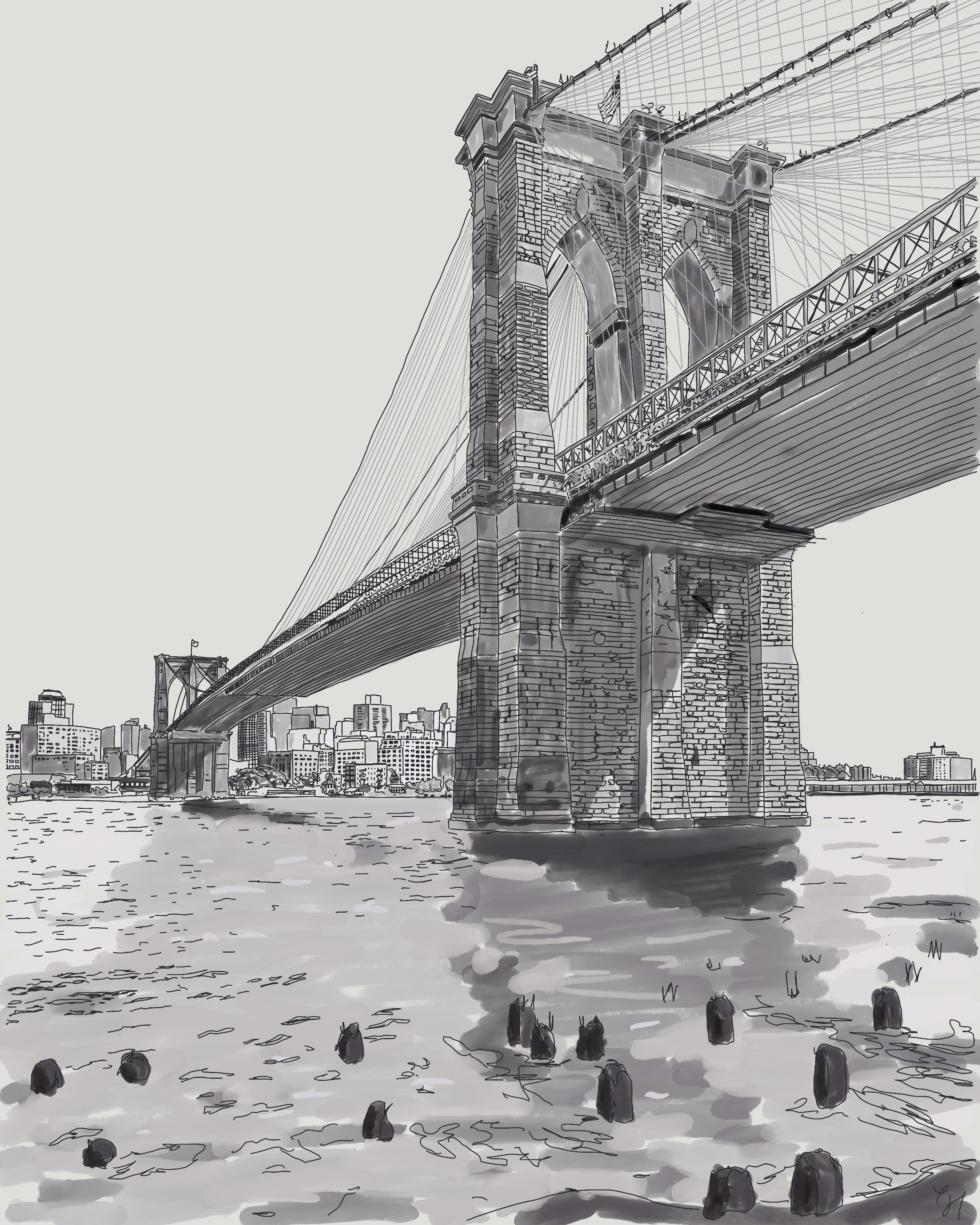 Brooklyn Bridge Print – Image 1