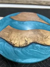 *SOLD* Silver Maple Epoxy Round Table Top – Image 2