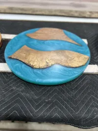 *SOLD* Silver Maple Epoxy Round Table Top – Image 1