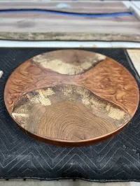 *SOLD* Red Oak Epoxy Round Table Top – Image 1