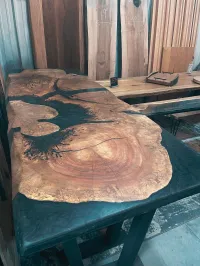 *SOLD* Silver Maple Epoxy Dining Table – Image 3