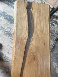 Elm Desk with White Epoxy River – Image 2