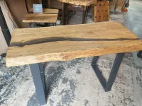 Elm Desk with White Epoxy River – Image 1