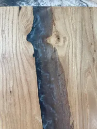 Elm Desk with White Epoxy River – Image 3