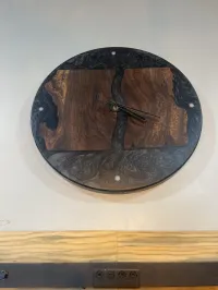 Walnut Gunmetal Epoxy Clock – Image 2