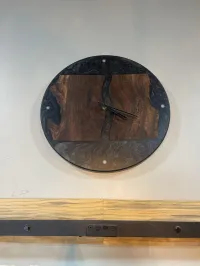 Walnut Gunmetal Epoxy Clock – Image 1