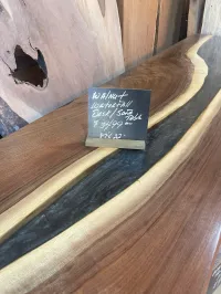 *SOLD* Walnut & Gunmetal Epoxy Waterfall Desk/Sofa Table – Image 2