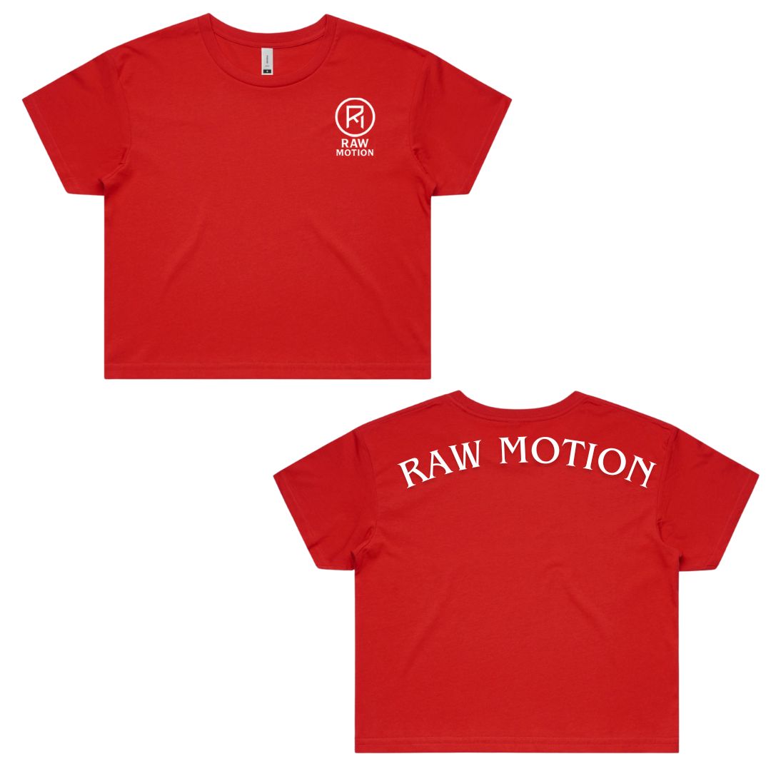 Raw Motion Crop Tee – Red, XL