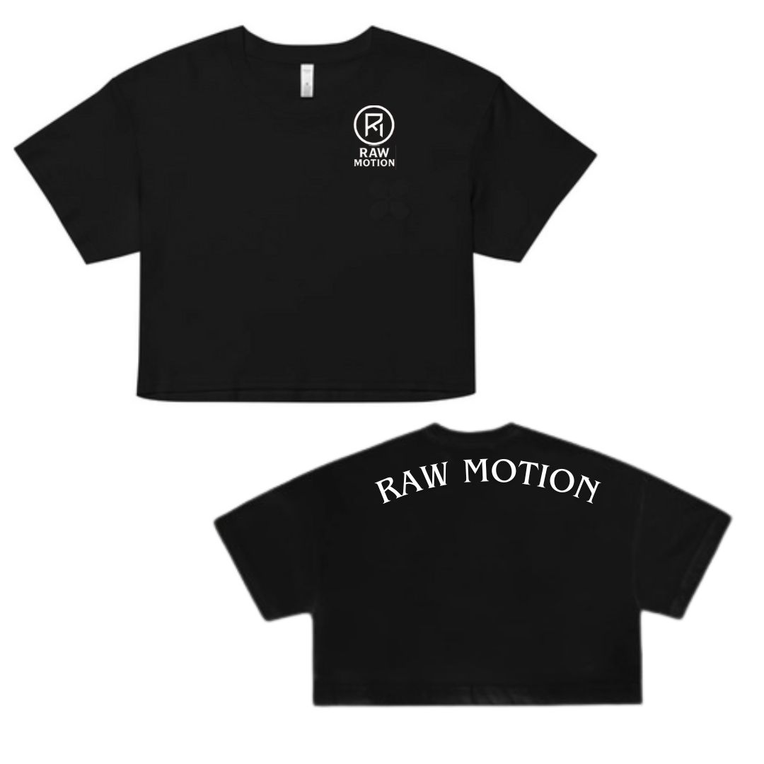 Raw Motion Crop Tee – Black, M