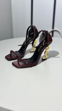YSL - Opyum sandals burgundy – Image 4
