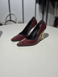 Ysl Heels Burgundy  – Image 4
