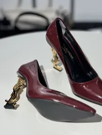 Ysl Heels Burgundy  – Image 3
