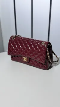 Chanel Classic Glossy Burgundy  – Image 13