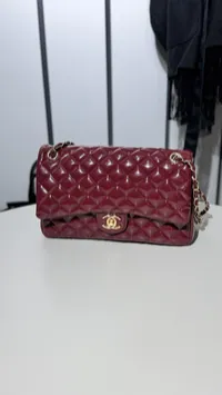 Chanel Classic Glossy Burgundy  – Image 9