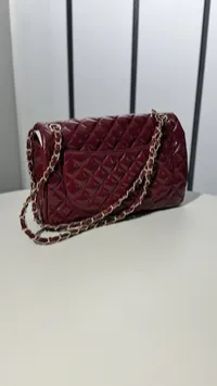 Chanel Classic Glossy Burgundy  – Image 11