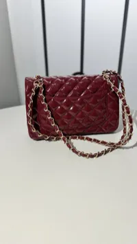Chanel Classic Glossy Burgundy  – Image 14