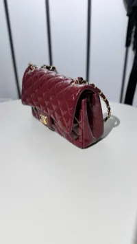 Chanel Classic Glossy Burgundy  – Image 3