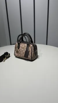 Coach Mini Speedy Beige & Brown – Image 1