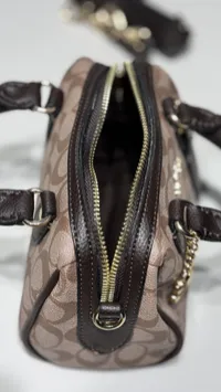 Coach Mini Speedy Beige & Brown – Image 3