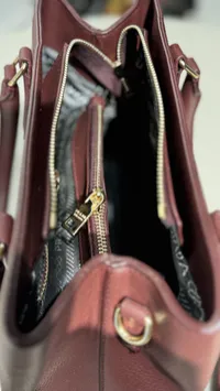 Prada Double Saffiano Burgundy handbag – Image 5