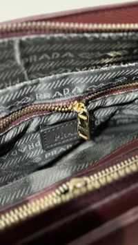 Prada Double Saffiano Burgundy handbag – Image 6