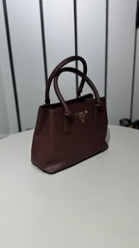 Prada Double Saffiano Burgundy handbag – Image 2