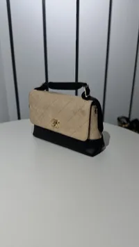 Chanel Quilted New Bag Black & Beige – Image 3