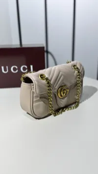 Gucci Marmont Shoulder Bag with Package Biege Nude – Image 8