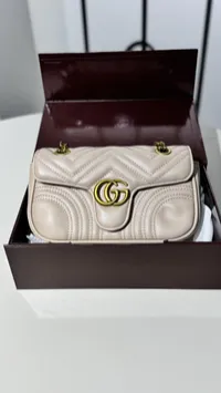 Gucci Marmont Shoulder Bag with Package Biege Nude – Image 4