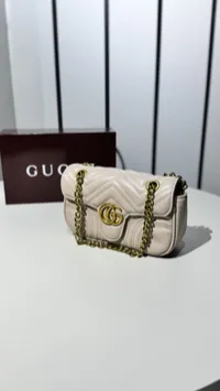 Gucci Marmont Shoulder Bag with Package Biege Nude – Image 6