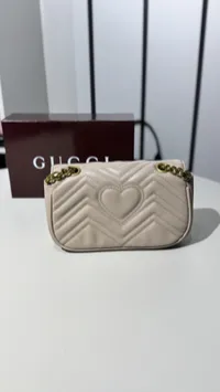 Gucci Marmont Shoulder Bag with Package Biege Nude – Image 7