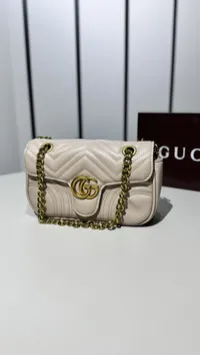 Gucci Marmont Shoulder Bag with Package Biege Nude – Image 1