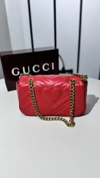 Gucci Marmont Shoulder Bag Super Master with Package Red – Image 2
